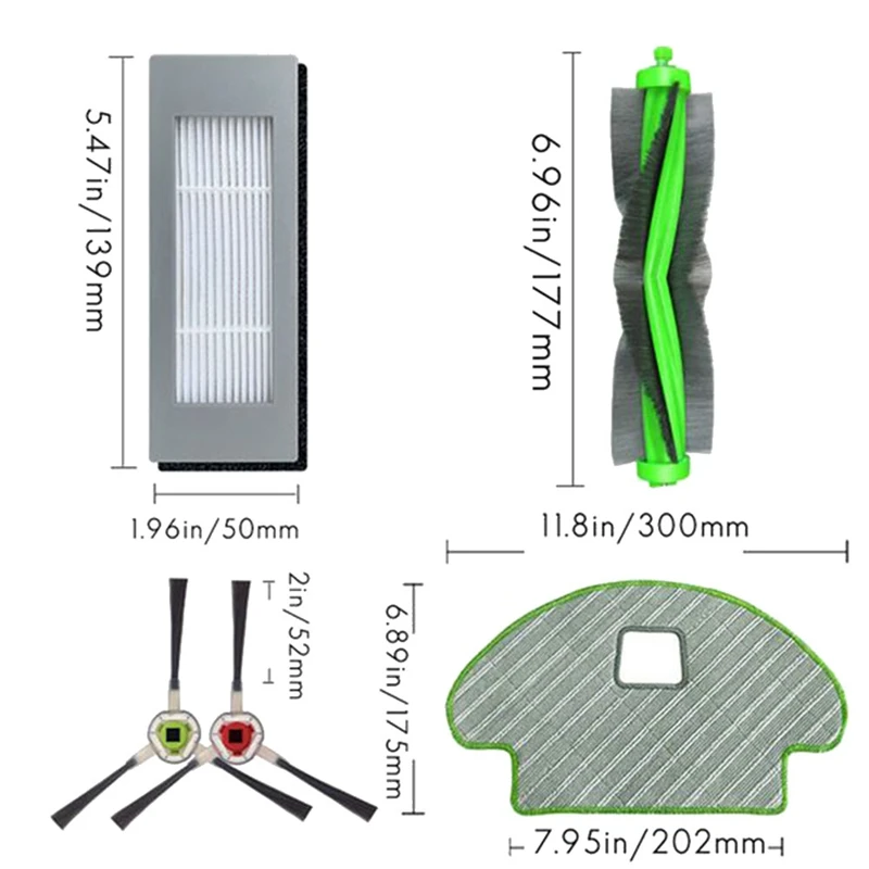 

Запчасти для Irobot Roomba Combo R113840, насадка на швабру, фильтр НЕРА, основная и боковая щетки