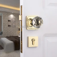 Luxury European Crystal Knobs Door Lock Set Entrance Privacy Living Room Bedroom Bathroom Silent Door Lock Double Door Locks