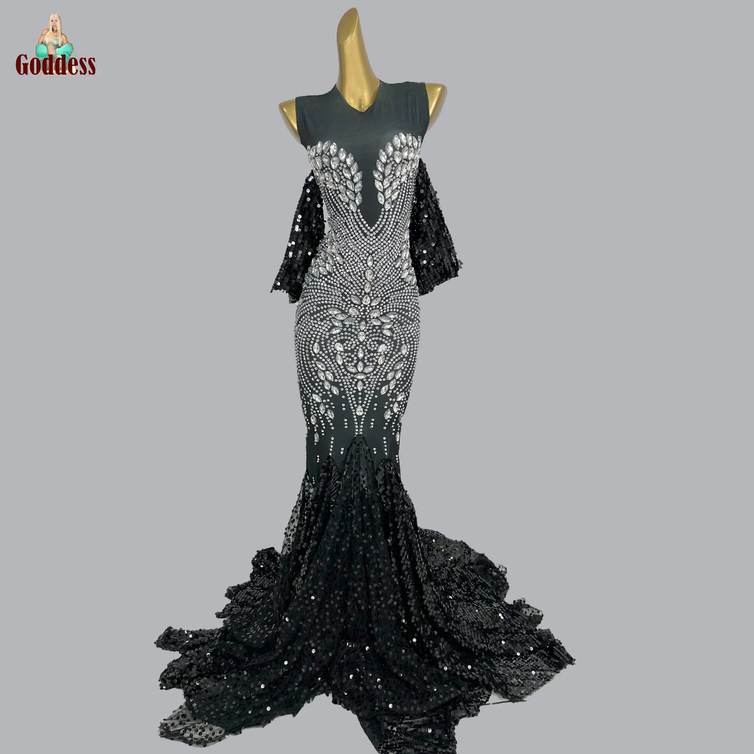 Роскошное женское элегантное классическое платье для ужина рыбий хвост