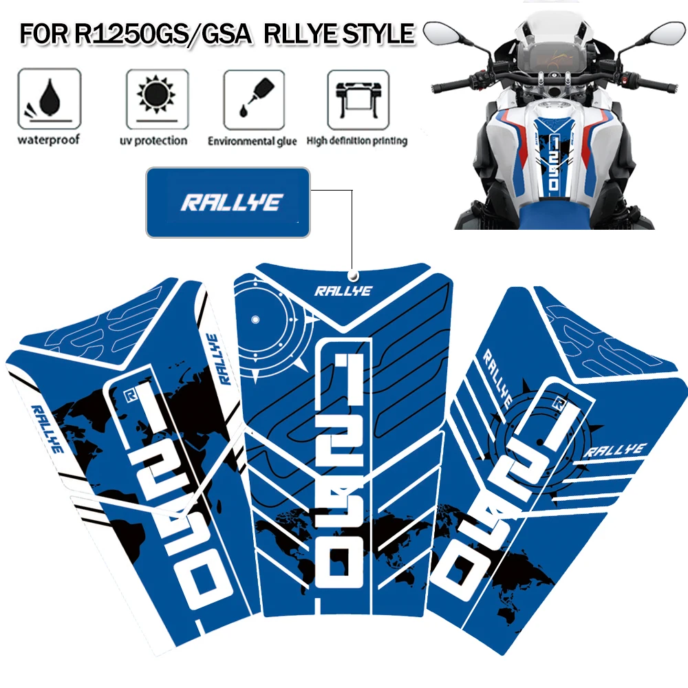 Наклейки на бак для BMW R1250GS Приключения тройной черный 2018-2021 ралли ЛС 40-летний