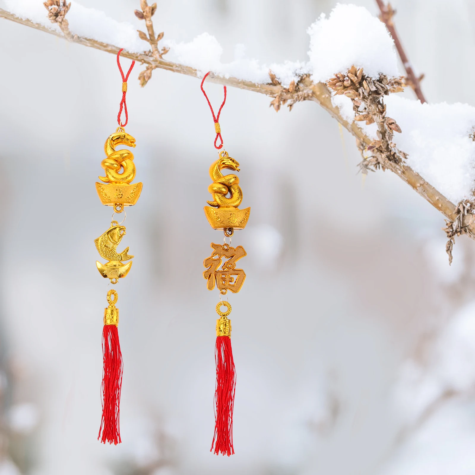 10 шт. 2025 год китайская змея орнамент кулон бонсай подвесные новогодние украшения