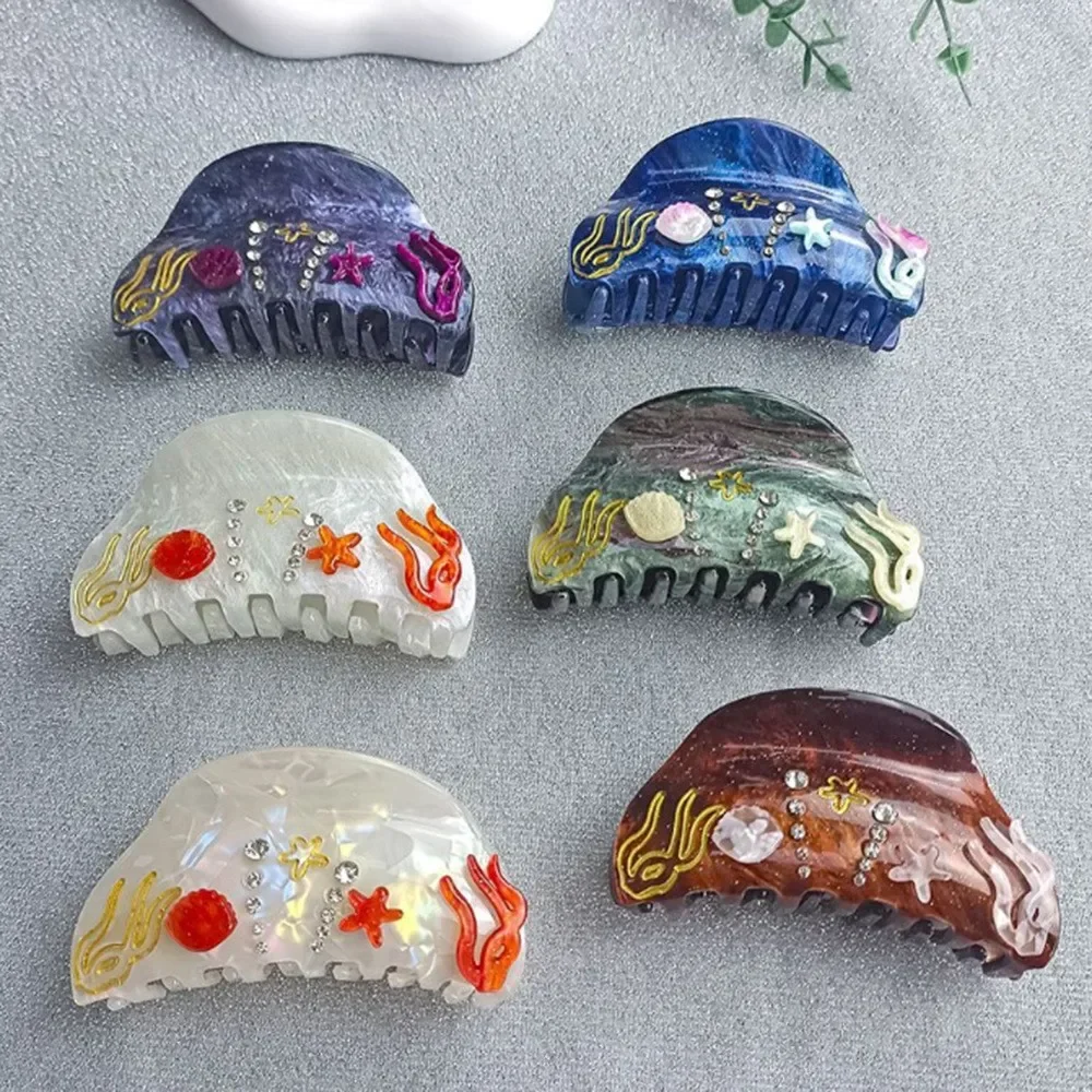 Заколки для волос BYL New Ocean Series из акрилового материала с бриллиантами ракушками в