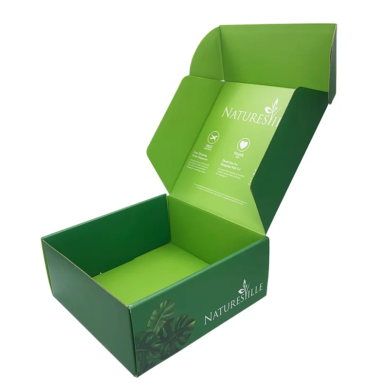 021 This Sale Custom Logo Cardboards Shipping Mailer Box Green Cosmetics Mailing Skin Care Corrugated Paper Packkaging Box