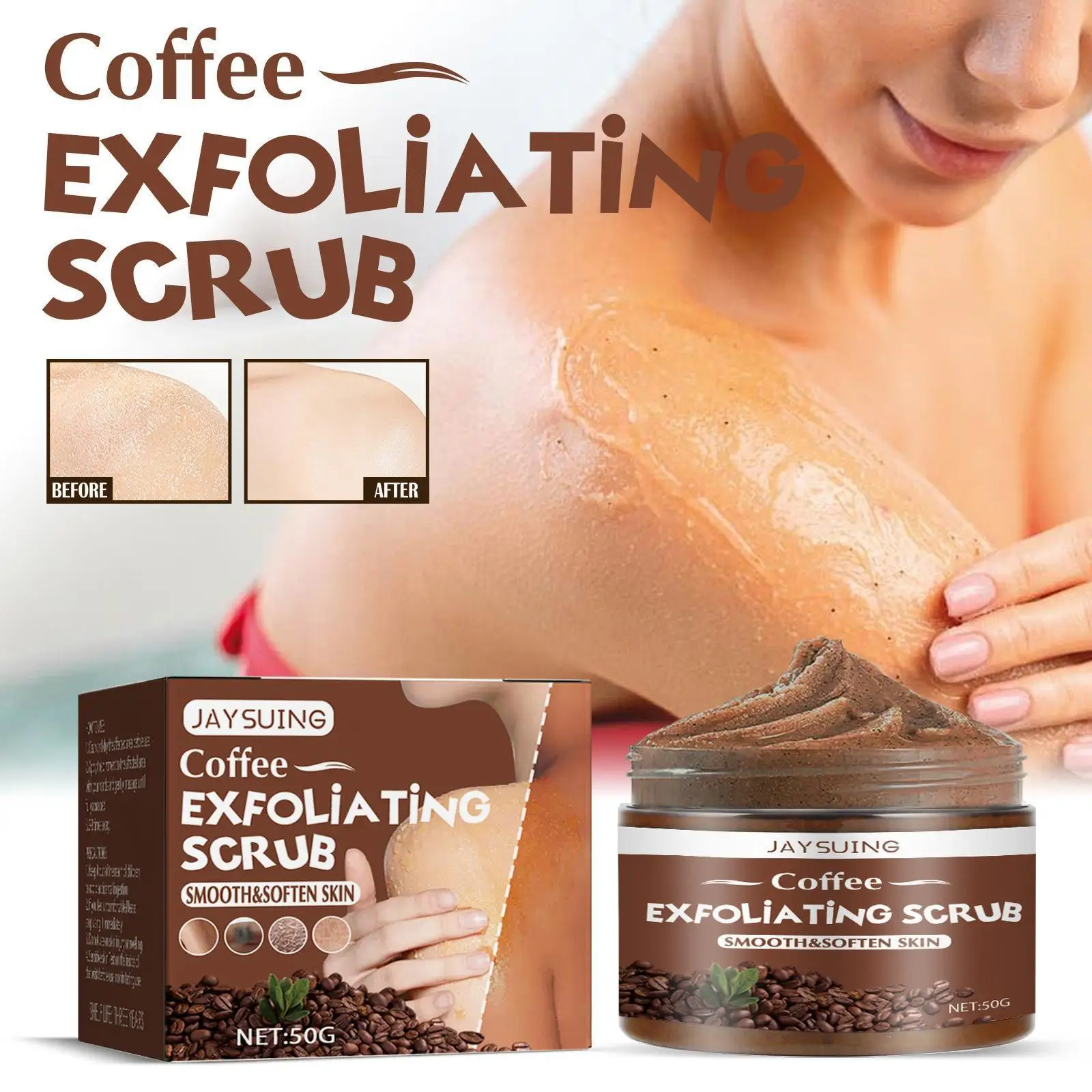 

Face Body Scrub Soften Cutin Brightening Moisturizing Salt Smooth Scrub Pore Coffee Skin Anti-acne Cleaning Exfoliating M7o8