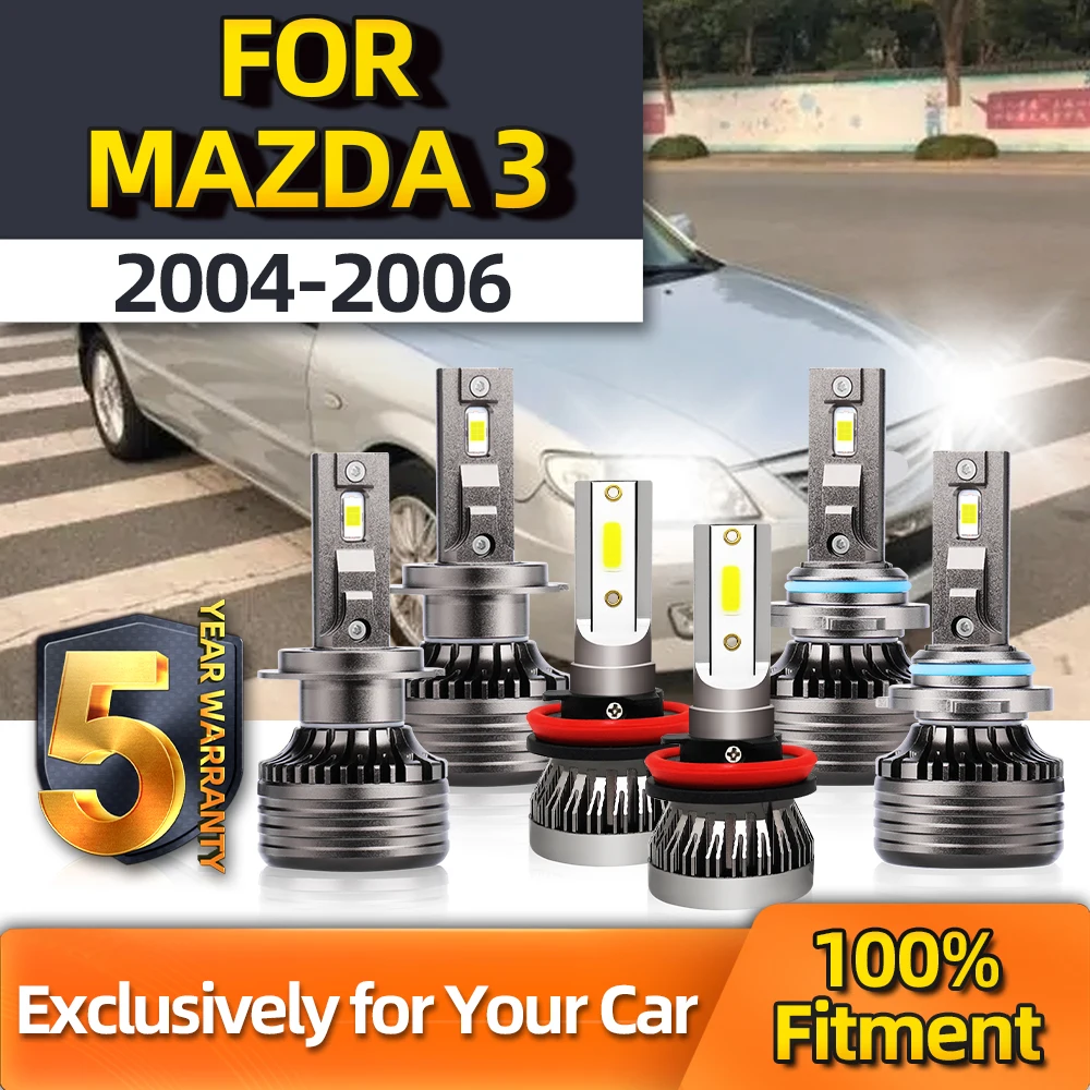 

Crossfox Car Accessory Combo 6x LED 9005 H7 High Low Beam 12V 24V 6000K Bulb H11 Fog Light Year 2004-2006 For Mazda 3