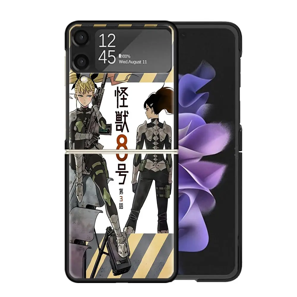 Кайдзю No. 8 аниме для Samsung Galaxy Z Flip 6 5 4 3 5G черный чехол телефона Flip6 Flip5 Flip4 Flip3