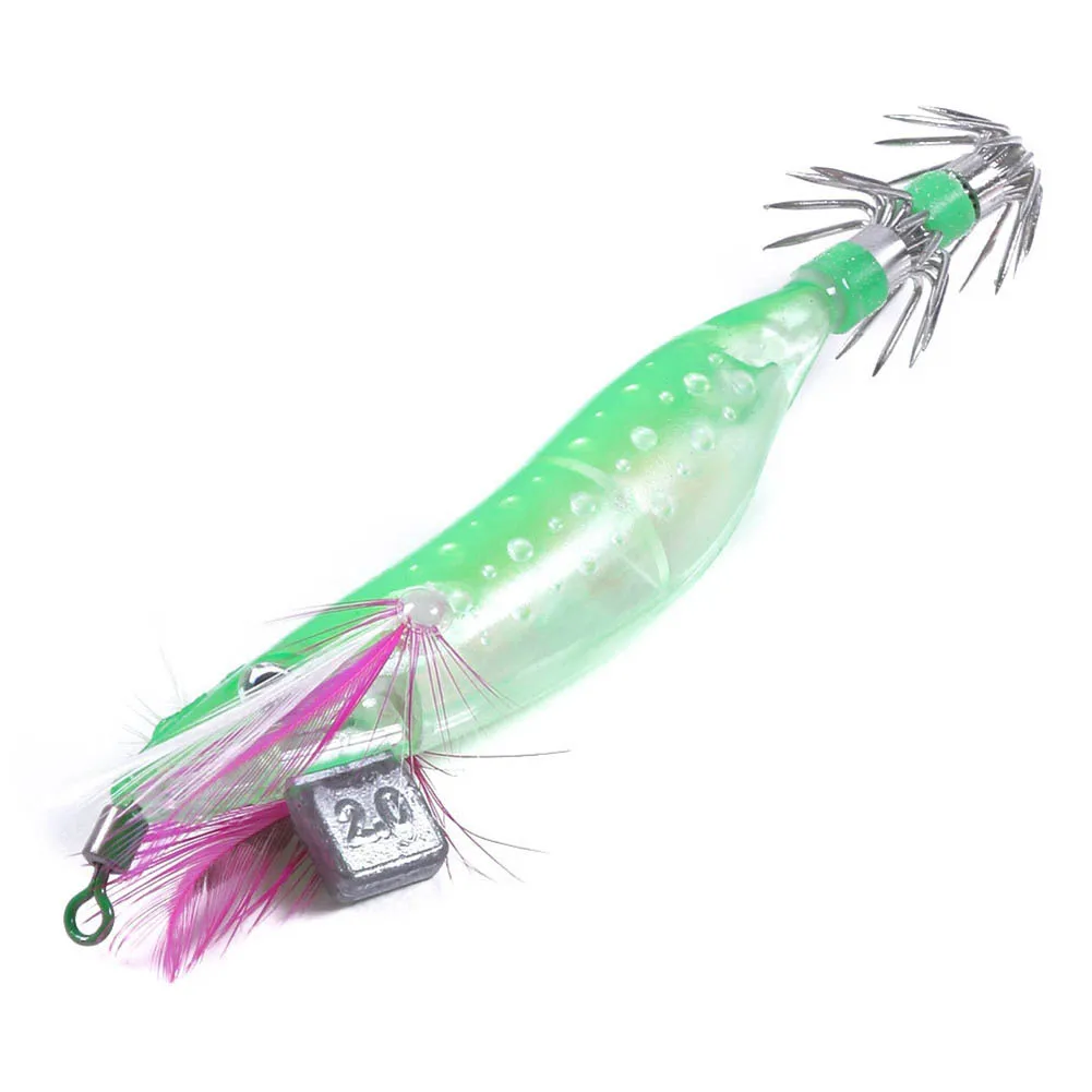 

5pcs/pack 10cm 9g Luminous Shrimp Lure Octopus Squid Jig Fishhook 3D Eyes Fishing Hook Bass Bait Attractive For Squid Fishing