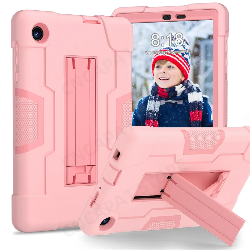 

3 Layers PC+Silicon Hybrid Shockproof Armor Cover For TCL Tab 8 4G Case Kids Protective Funda For TCL Tab8 9132G 9132G1 9132G2