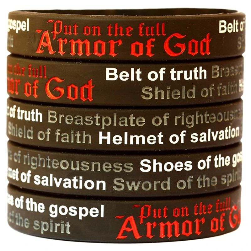 300pcs Armor of God Ephesians Rubber Wristbands Silicone Bracelets |