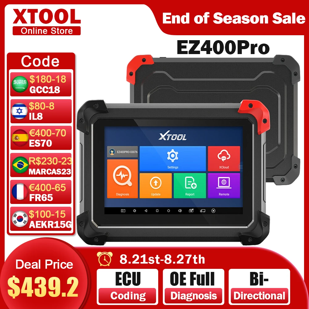 Диагностический сканер XTOOL EZ400 Pro для автомобилей, устройство для сканирования OBD2, программатор для кодирования ECU, двунаправленное управление, 31 сервис