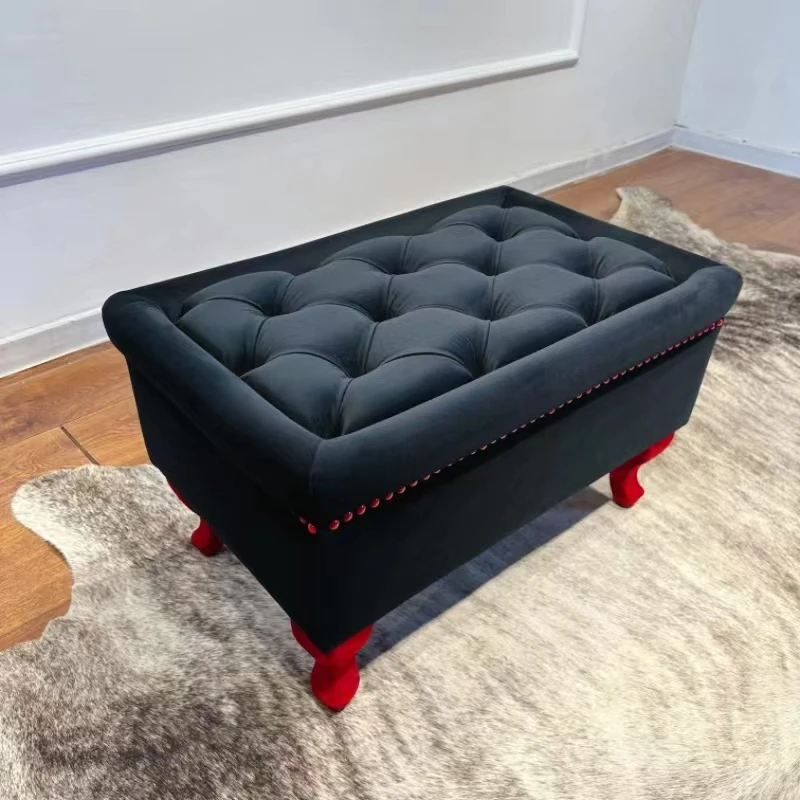 

Магазин одежды в стиле ретро, черный стул для ног, дизайнерский стул для хранения обуви