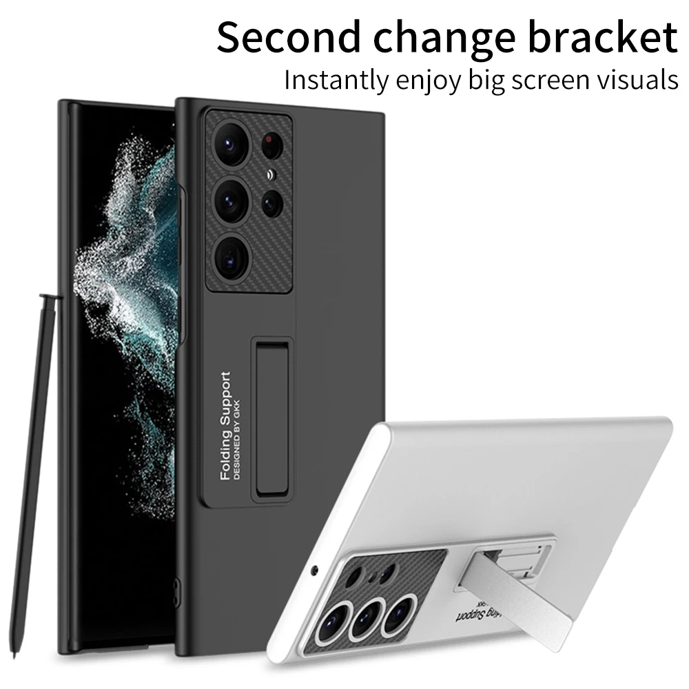 

For Samsung S23 Case Fashion Ultrathin Hard PC Phone Cases For Samsung Galaxy S23Plus S23 Ultra S Pen Box Cover With Kickstand