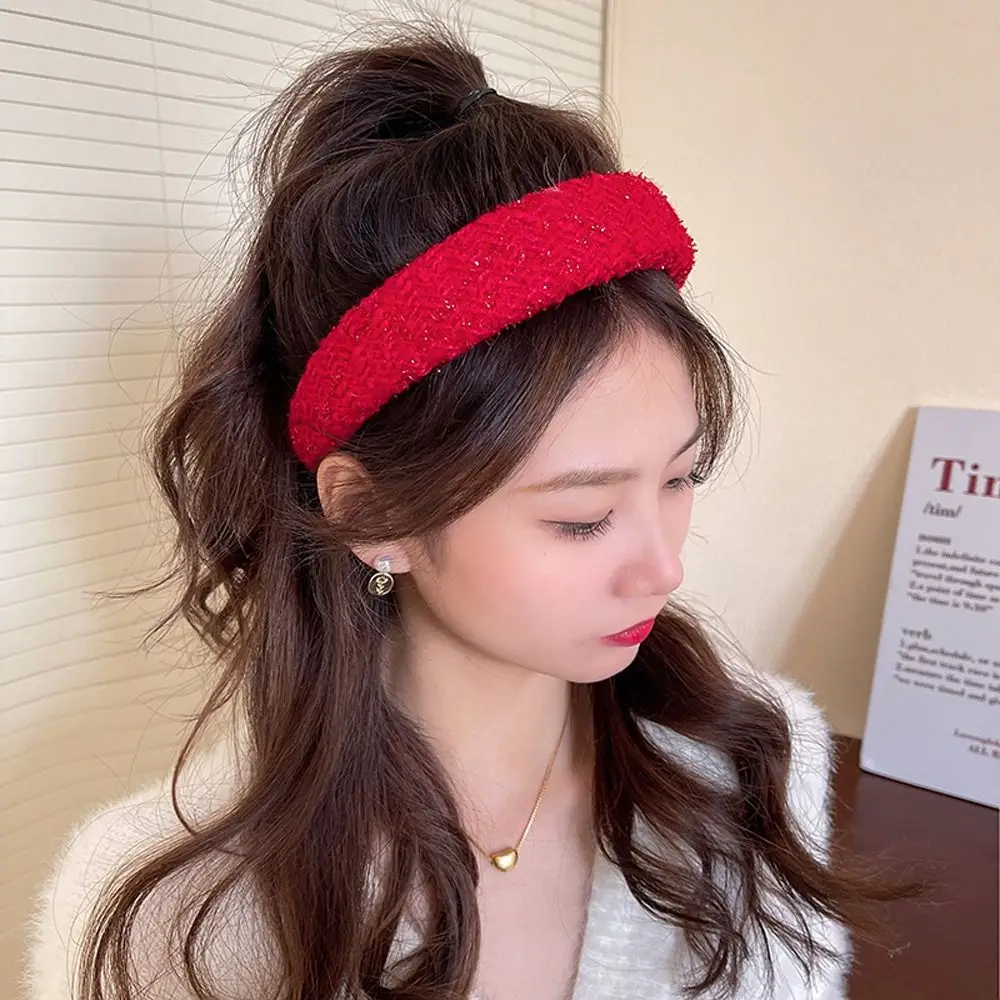 Temperament Bride Non Slip Winter New Year Head Bands Korean Headband Women Hair Hoop Hairbands