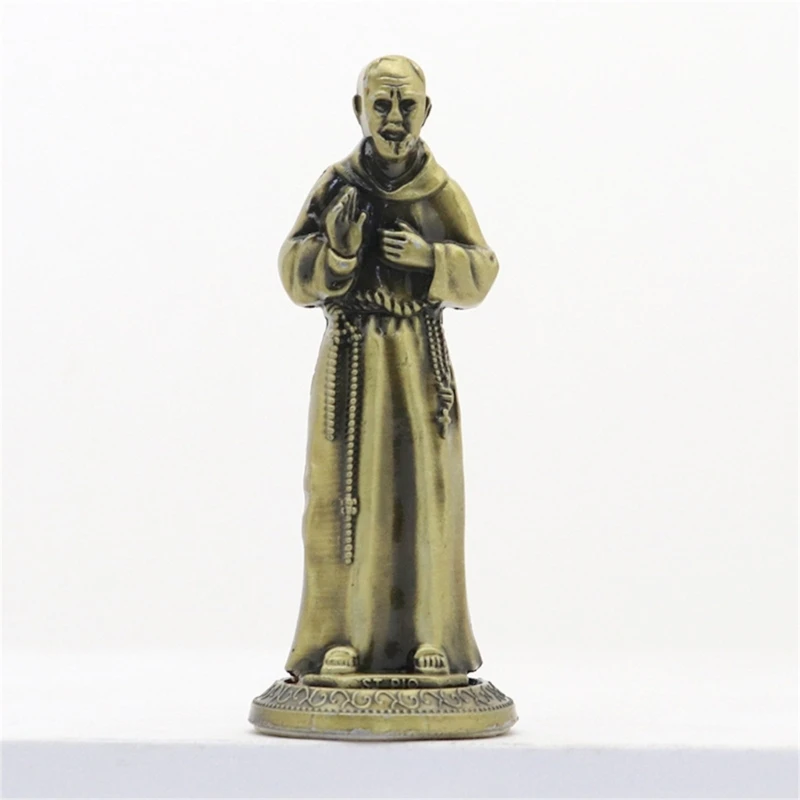 D0AD Винтажная металлическая стоящая религиозная фигурка Марии для католического