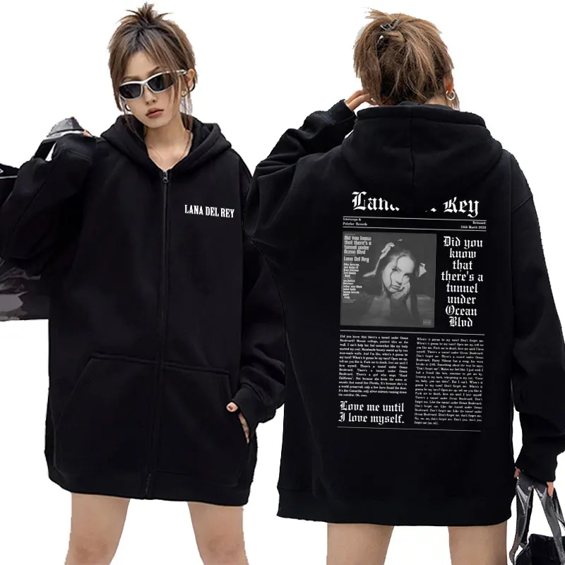 

Lana Del Rey Jacket 2023 Music Album Did You Know That There's A Tunnel Under Ocean Blvd Zipper Hoodie Unisex Hip Hop Sweatshirt