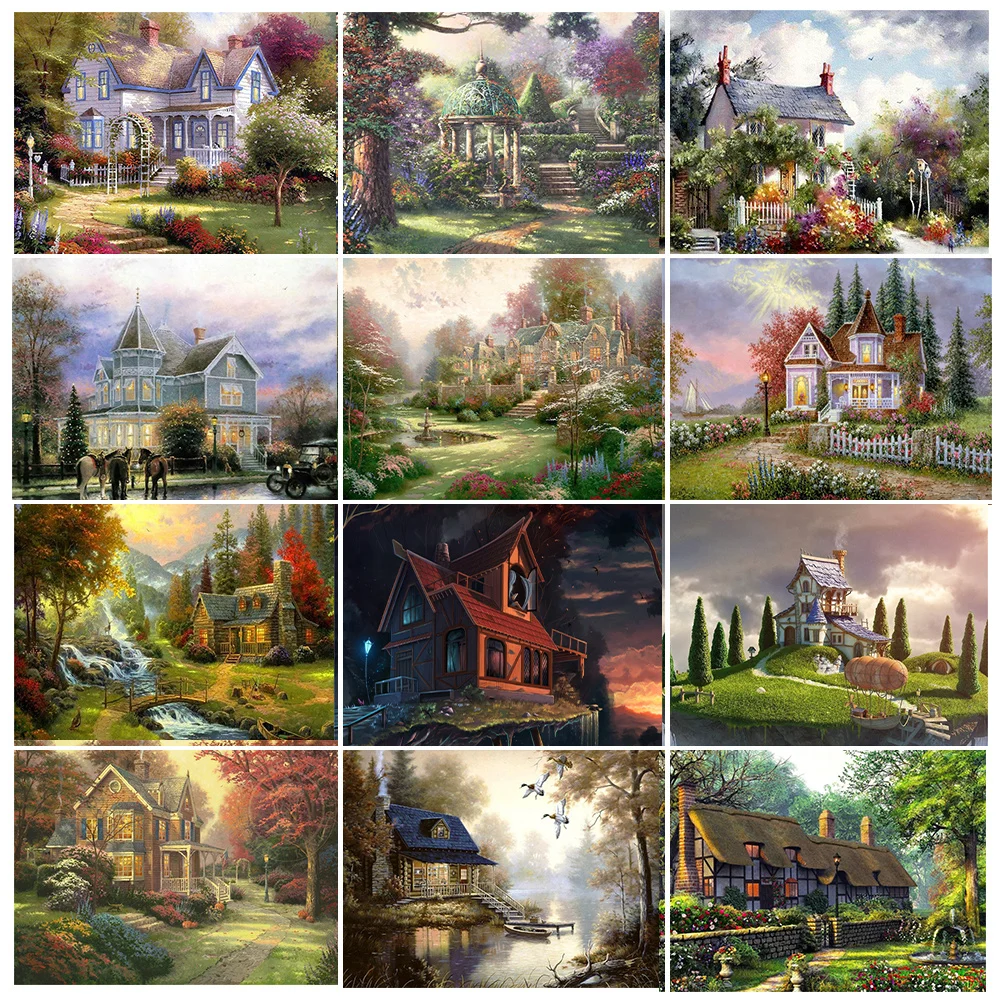

Diamond Painting 5D Diy Diamond Embroidery Vintage Season Landscape Picture of Rhinestones Cross Stitch Kits Full Diamond Mosaic