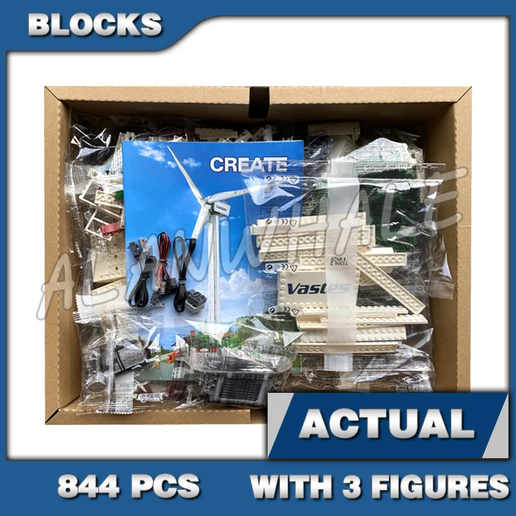 

844pcs Creative Expert Motorized Vestas Wind Turbine Towers Renewable Energy 11394 Building Blocks Toys Compatible With Model