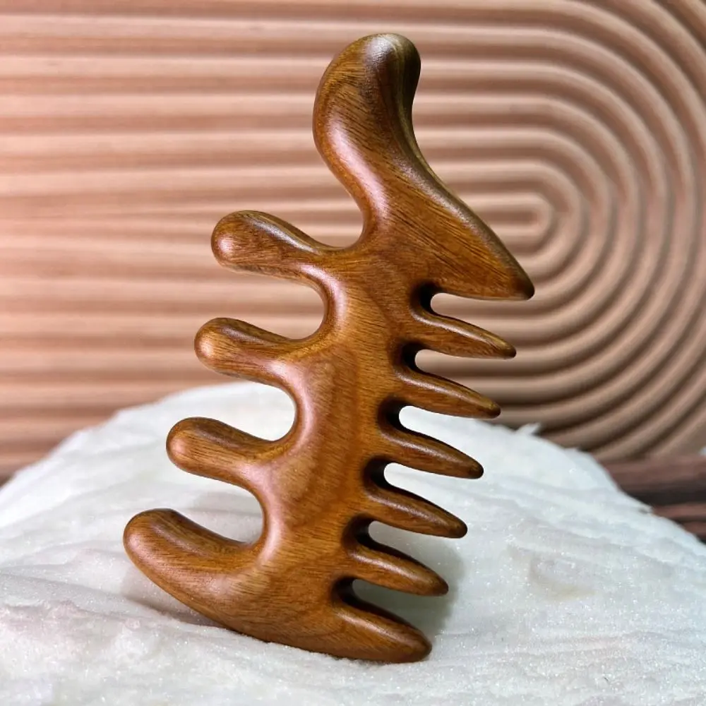 

Green Sandalwood Scalp Massage Comb Body Meridian Massage Comb Treatment Blood Circulation Antistatic Scalp Gua Sha Massager