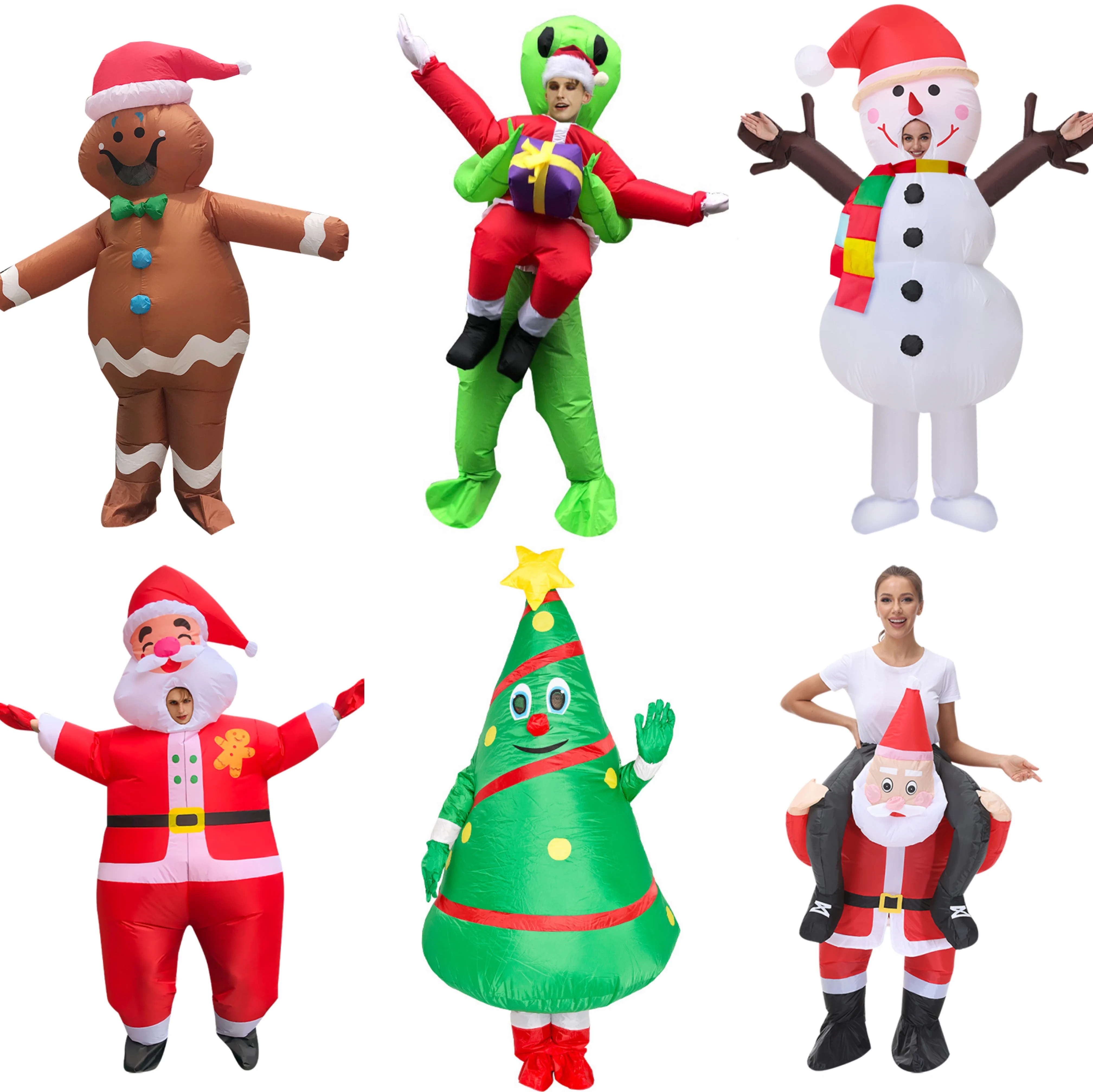 Купи Christmas Tree Snowman Santa Claus Inflatable Costume за 969 рублей в магазине AliExpress