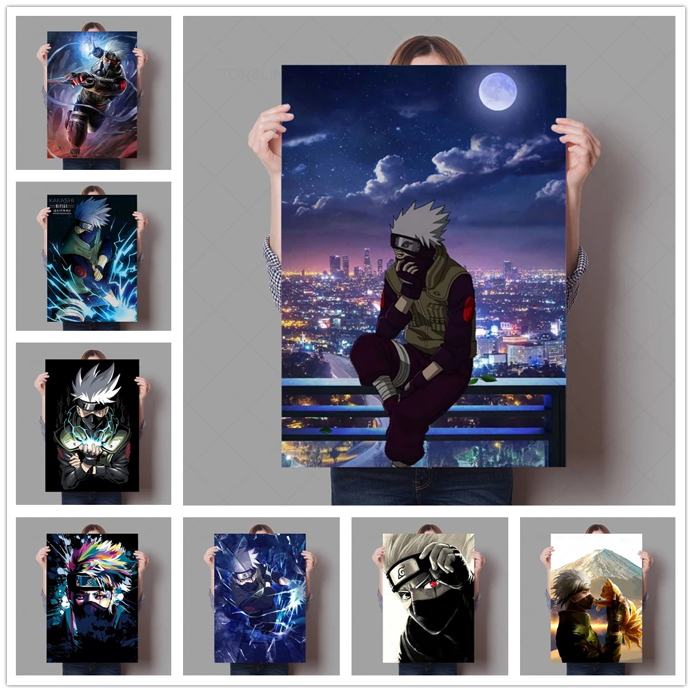 Классический аниме постер Наруто Популярные персонажи Какаси Картина на холсте