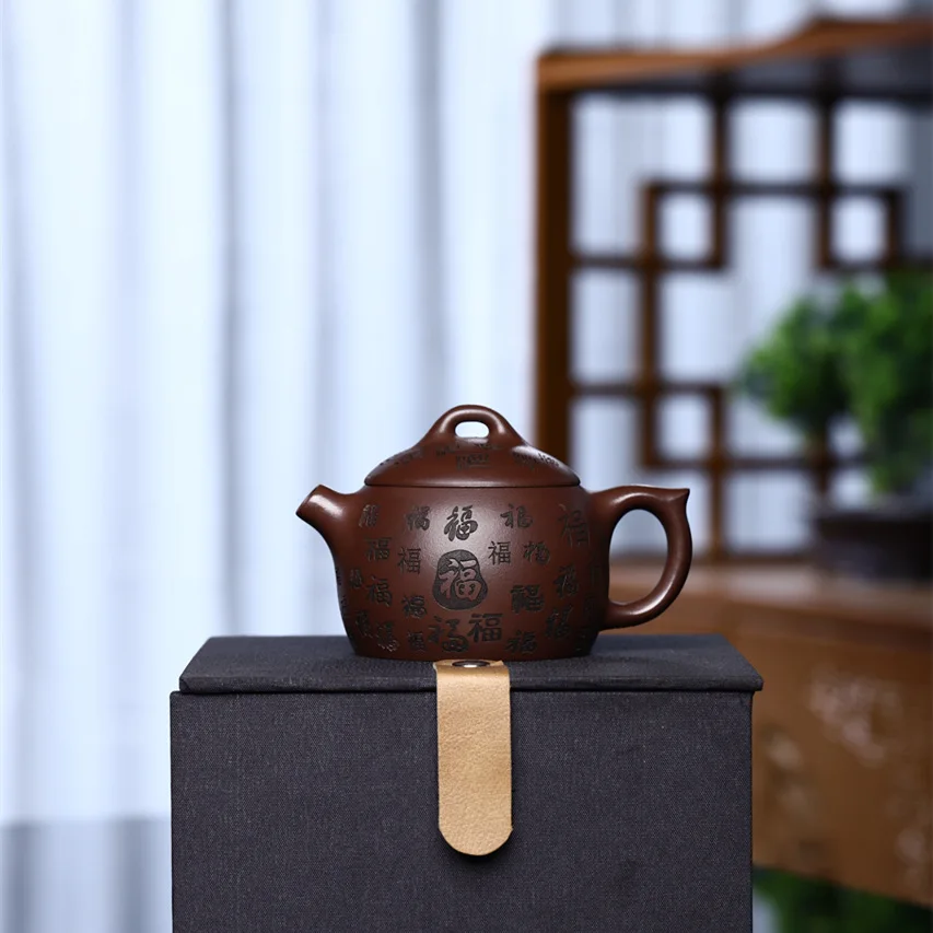 120cc Yixing ручная работа Фиолетовый глиняный горшок дракон песок чайный набор