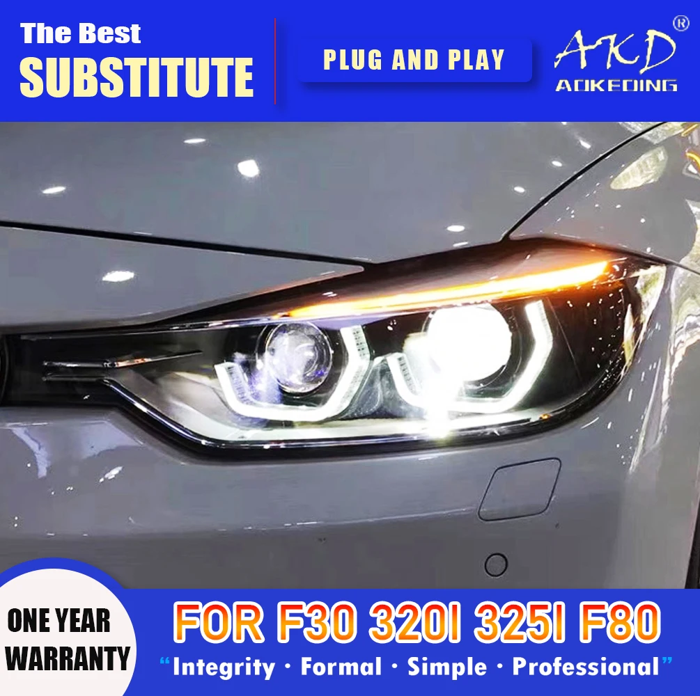 

AKD Head Lamp for BMW F30 F80 LED Headlight 2013-2015 Headlights 320i 325i DRL Turn Signal High Beam Angel Eye Projector Lens