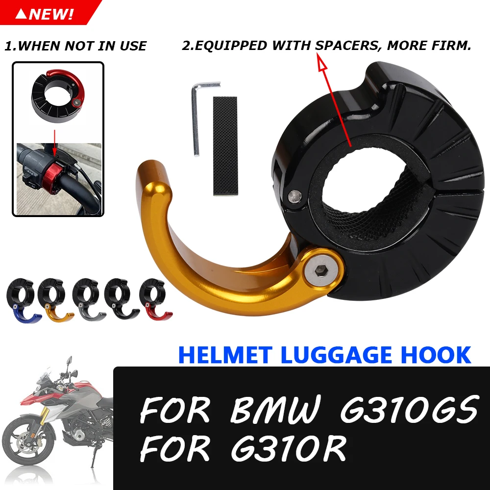 

Motorcycle Accessories Luggage Helmet Hook Mount Holder Bag Carry Hanger Claw For BMW G310R G310GS G310 GS G 310R G 310 R 2023