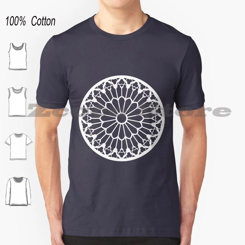 Футболка с изображением собора Нотр-Дам, 100% хлопок, для мужчин и женщин