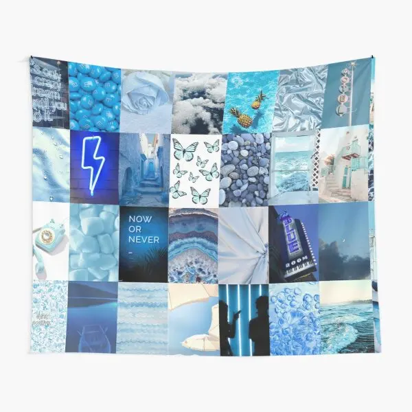 

Синяя эстетика Tumblr коврик с коллажем для гостиной спальни художественное подвесное Полотенце покрывало для йоги Красивый Декор домашний п...