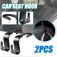 2pcs car headrest rear seat hook hanger auto organizer holder hook clips for handbags purses coats grocery bag rack car interior