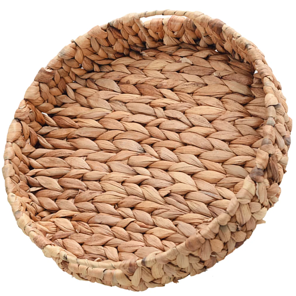 

Basket Tray Serving Fruitwoven Wicker Rattan Holder Platter Storage Plate Snack Water Hyacinth Bread Jewelry Dish Egg Dessert