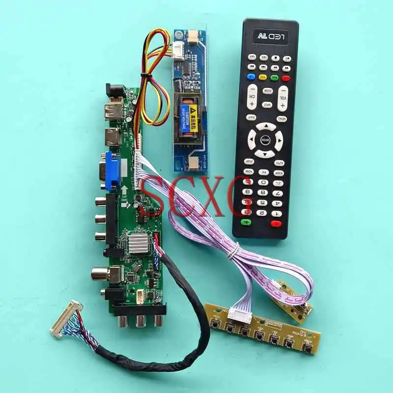 

DVB 3663 Digital Controller Board Fit B170PW02 B170PW04 B170PW07 USB VGA AV HDMI-Compatible Kit 1440*900 17" 30 Pin LVDS 2-CCFL