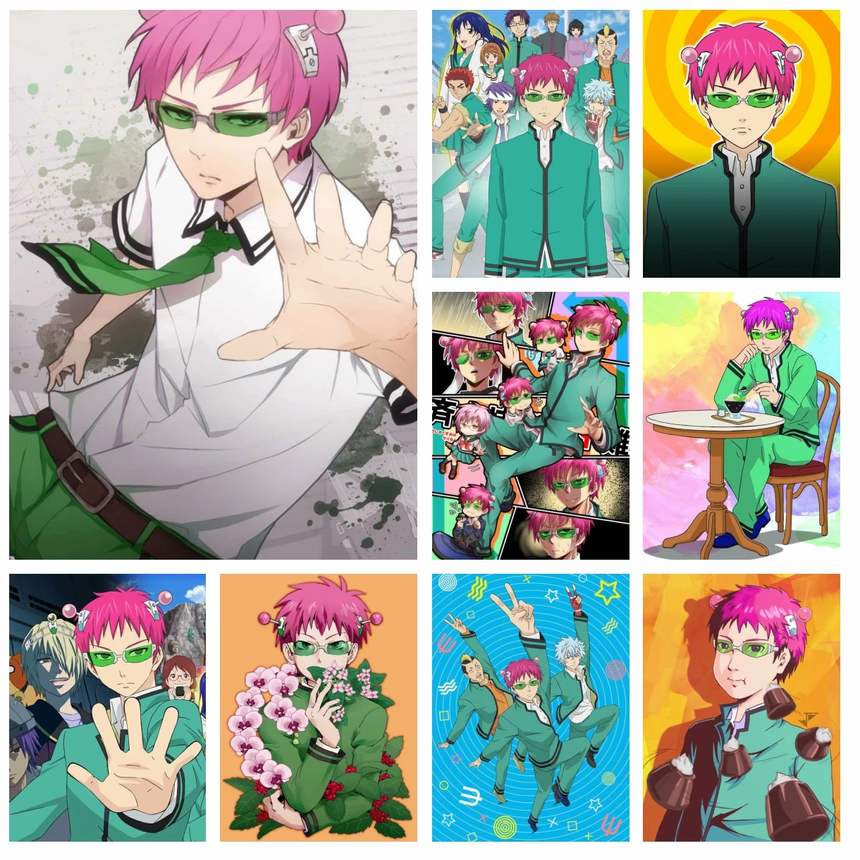 

5D DIY Anime The Disastrous Life Of Saiki K Diamond Embroidery Painting Japanese Cartoon Cross Stitch Picture Mosaic Home Decor