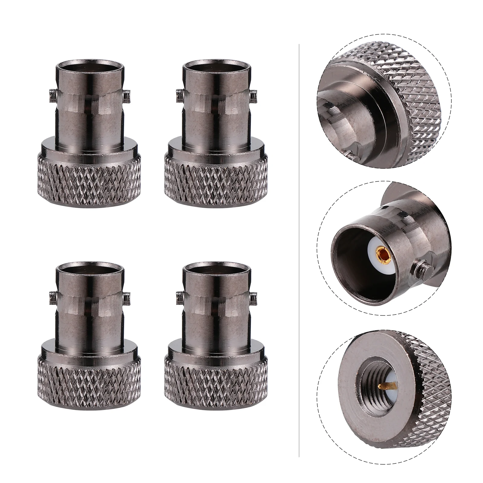 

4Pcs BNC Female To SMA Male Connectors Metal Antenna Adapters for RF Antenna