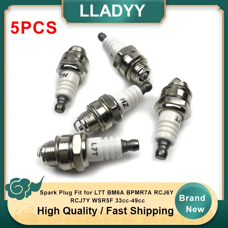Свеча зажигания 5 шт., подходит для L7T BM6A BPMR7A RCJ6Y RCJ7Y WSR5F 33cc-49cc, замена нагнетателя триммера