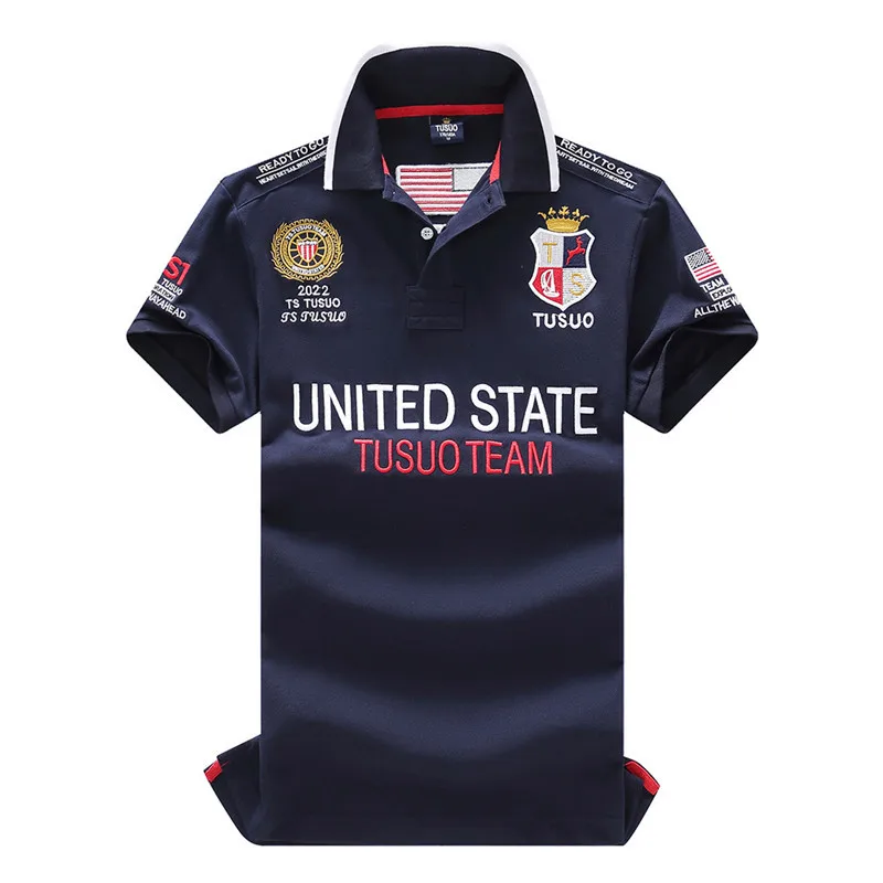 

Роскошные летние спортивные рубашки-поло с коротким рукавом для мужчин, Высококачественная вышивка