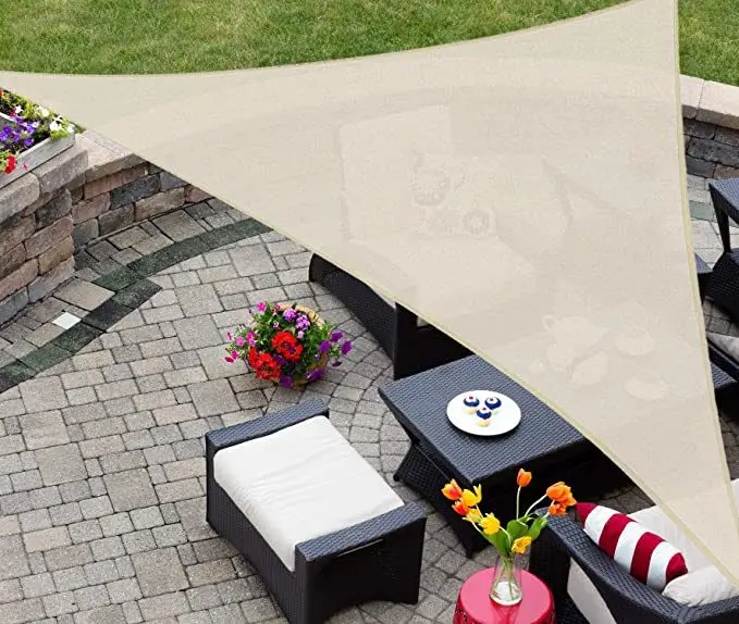 

Sun Shade Sail Triangle UV Block Canopy for Patio Backyard Lawn Garden,12' x 12' x 17',Red