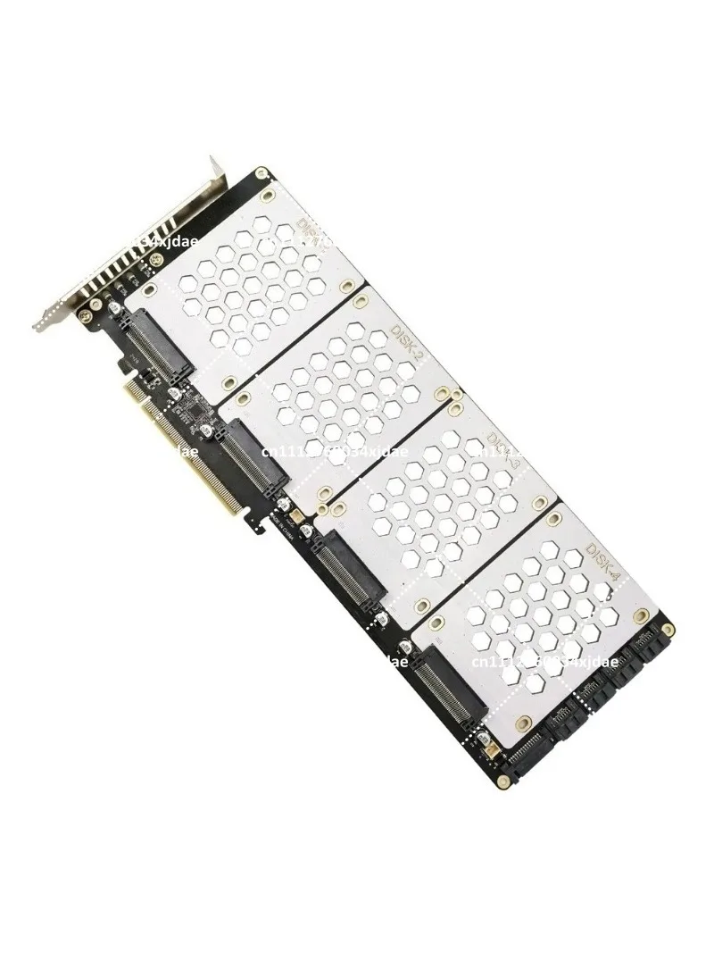 Фото Карта-адаптер для 4 дисков SFF8639 U.2 NVMe и SATA 2.5-дюймовых жестких дисков на PCIe 4.0 x16, адаптер PCIe 4.0 для серверов №1