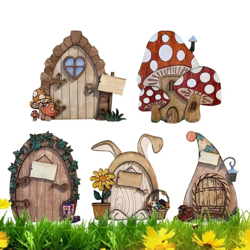 

Сказочная дверь в комплекте для украшения дома и дерева, миниатюрный Сказочный Сад, уличный декор, Художественная Скульптура, украшение для детской комнаты