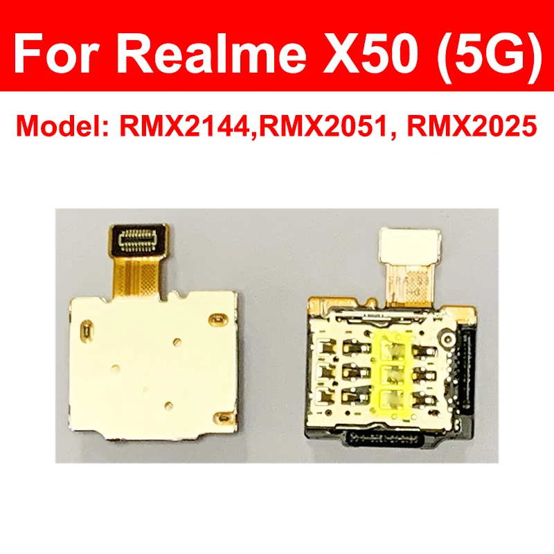 Scoket SIM-карты Flex для Realme X3 Superzoom X50 5G Держатель лотка Слот чтения карт Адаптер Разъем