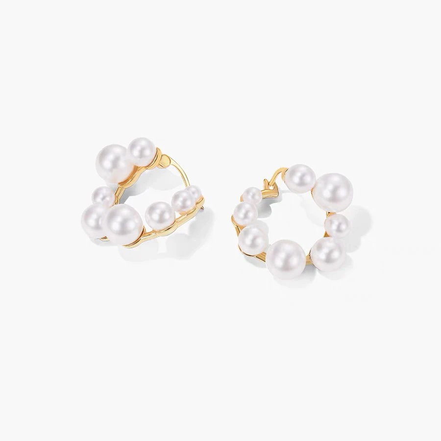 

NIGO Free Shipping Women's Pearl Hoop Beaded Flower Stud Earrings Ear Clips Accessories Jewelry #nigo89268