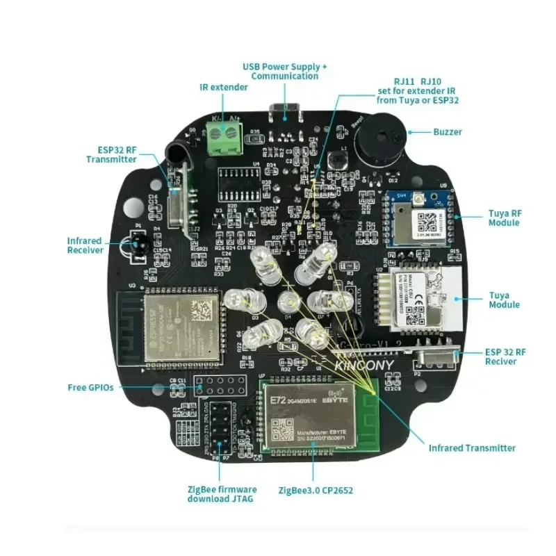 Фото Умный хаб Kincony AG Pro + шлюз ESP32 Tuya, универсальный ИК/РЧ контроллер, совместимый с ESPHome и Smart Home Assistant №1