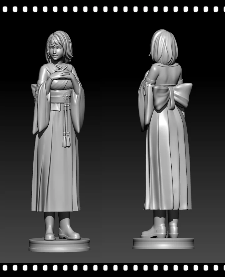 

Unpainted Resin Model Kits 1/24 75mm Final Fantasy Yuna 1/18 100mm GK Resin Model Anime Figure 3D Printing Garage Kit 763