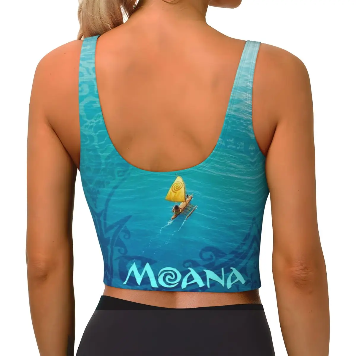 Женские спортивные бюстгальтеры на заказ в стиле Моаны ударные кроп-топы для