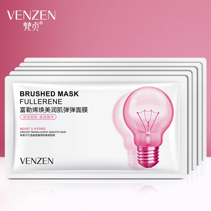

VENZEN Fullerene Rejuvenating Muscle Elastic Mask Sheet Moisturizing Refreshing Brushed Mask Disposable Skin Care Products 10pcs