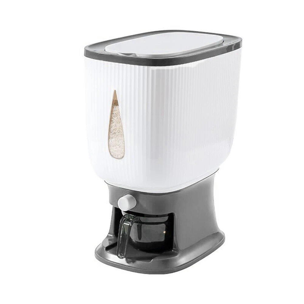 

10Kg Automatic Rice Dispenser with Rinsing Cup Smart Rice Dispenser Rice Storage Rice Bucket Household Rice Box-B