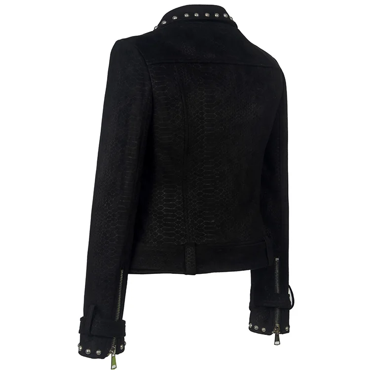 Женская кожаная куртка в стиле стимпанк приталенный крой короткое уличное