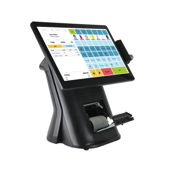 Новая 15,6 дюймовая сенсорная система VFD Windows POS с термальным принтером MSR Ibutton