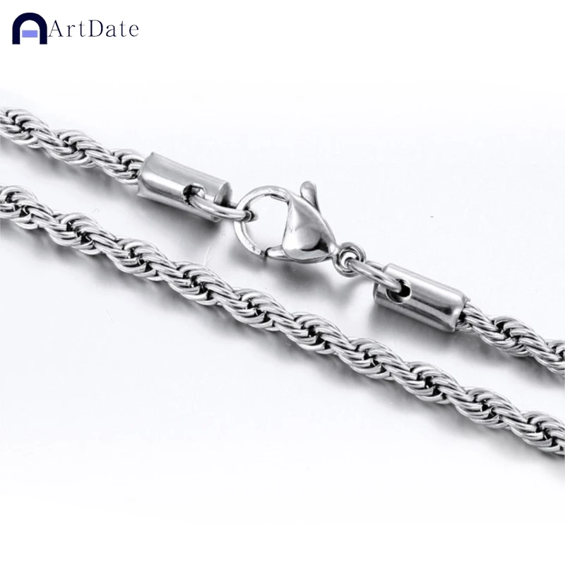 Фото ArtDate Hip Hop Stainless Steel Twist Chain Men Bracelet Retro Gold Color Fashion Bracelet For Women Trendy Jewelry Accessories №5