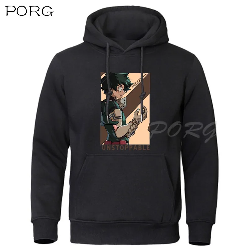 Deku Izuku Midoriya My Hero Academia MHA Hip Hop Graphic Print Hoodie Harajuku Hoodies Men Women Anime Hoody Sweatshirt